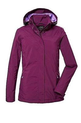 killtec Donna Giacca funzionale/giacca da esterno con cappuccio staccabile con cerniera KOS 42 WMN JCKT, dark aubergine, 40, 41282-000