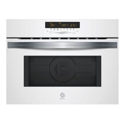 Balay - Horno compacto con microondas, 60 x 45 cm, 15 recetas automáticas, Cristal blanco, 3CW5179B2