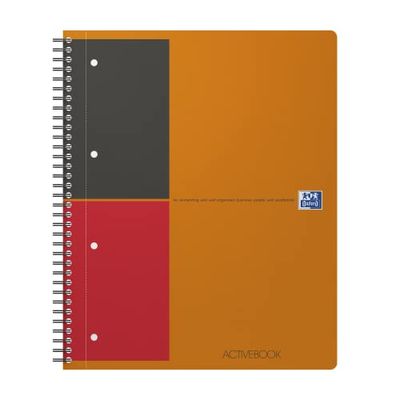 OXFORD 100102994 Activebook International A4 linjerat med utbytbart register och dokumentväska orange spiralblock collegeblock – smart organisation för chefer och chefer