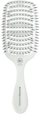 Olivia Garden - Essential Care Flex Bristles Cheveux fins Ice White. Brosse à cheveux secs et humides démêlante pour cheveux fins