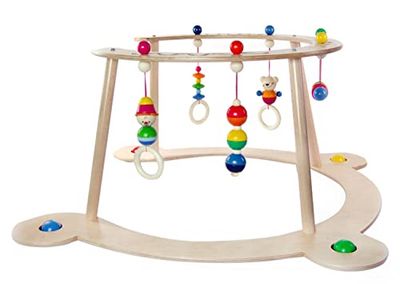 Hess-Spielzeug – Juguete de Madera para Aprender a Andar y Arco de Juego, Serie Oso Henry, para bebés, Hecho a Mano, con Figuras Coloridas y sonajeros, para divertirse y Aprender