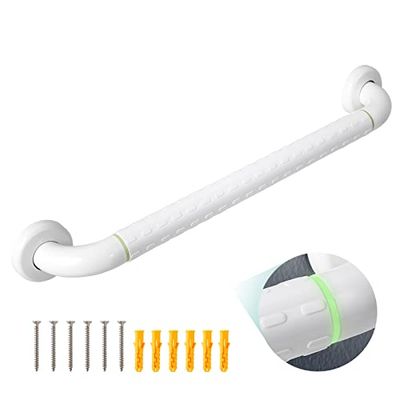 EMKE Maniglie per anziani, per WC, antiscivolo, 50 cm, con anelli luminosi, maniglie per doccia per bagno o vasca da bagno