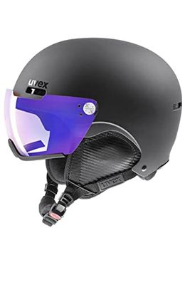 uvex hlmt 500 visor V - skihelm voor dames en heren - met vizier - individueel passysteem - black matt - 52-55 cm