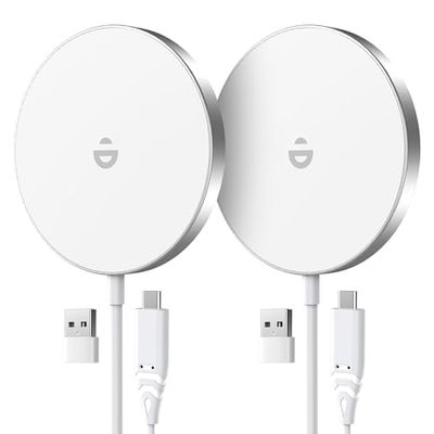 RoRoSkin 15W Cargador Inalámbrico[2Pack],Cargador Inalámbrico Magnético,Wireless Charger con iPhone 16/16 Pro/16 Pro MAX/16 Plus/15/14/13/12 Serie