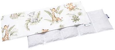 Medi Partners Cuscino Termico noccioli ciliegio 60x20cm 800g 100% Cotone 5 Camere Grande Terapia del freddo Federa sfoderabile (Safari)