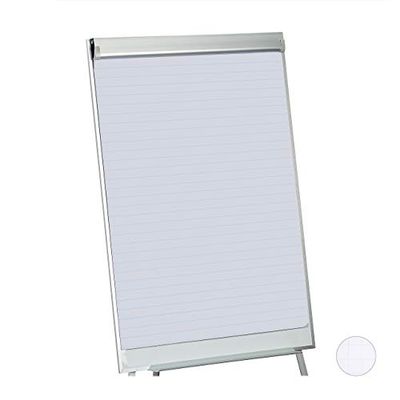 Relaxdays Blocco per Lavagna, 50 Fogli a Righe, Carta per Cavalletto Flip Chart Meeting, 60 g/m², 57,5 x 81 cm, Bianco, 100%, 1 pz