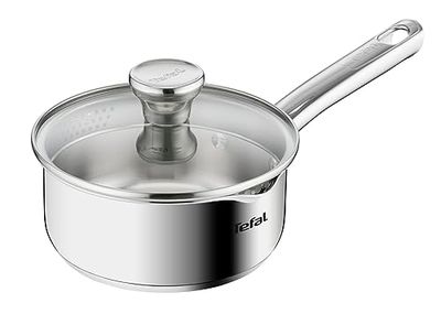 Tefal Casserole 16 cm et couvercle filtrant, Induction, Acier inoxydable 18/10 haute qualité, Garantie 10 ans, Duetto A7052263
