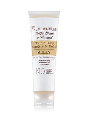 Creme of Nature Butter Blend et Flaxseed, Gelée Coiffante, Allonge et Définit les boucles, Élimine les frissotis, Texture non Collante, Non Grasse, Soin Coiffant Cheveux Bouclés Frisés Crépus - 248ml