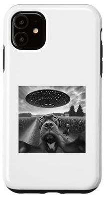 Funny Doggy Selfie with Dog and UFO Graphic Design Case for iPhone 11