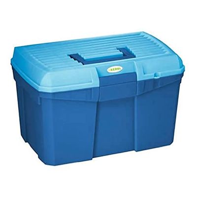Kerbl 321757 Coffre de pansage Siena avec compartiment amovible (Bleu marine/bleu clair)