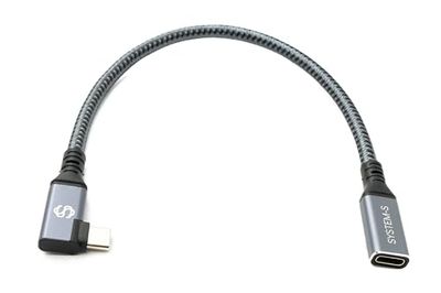 System-S Câble USB4 20 cm Type C mâle vers Femelle tressé 40 Gbit/s 240 W USB 4.0
