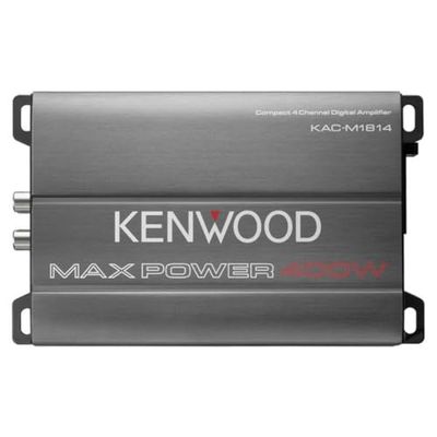 Amplificador de Audio Digital Multicanal para Coche Moto Barcos y Vehículos con Radio de origen - Potencia 400W de Salida, 4 canales, Kenwood KAC-M1814
