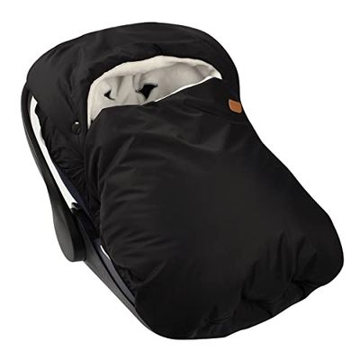 BÉABA, Voetenzak Cosy/autostoel, geschikt voor alle stoelen, groep 0, 0-12 maanden, waterdicht, winddicht, ademend, Tog-6, dubbel fleece, 3- en 5-punts gordelsysteem, zwart