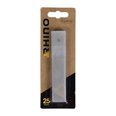 RHINO - Set di 10 lame taglierina a schermo 25 mm - Set di 10 lame di ricambio - Larghezza lama 25 mm - Compatibile con il taglierino a schermo Rhino 060512