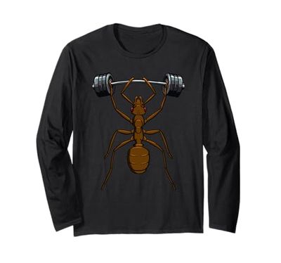 formiche formiche insetto bodybuilder bodybuilding peso palestra Maglia a Manica