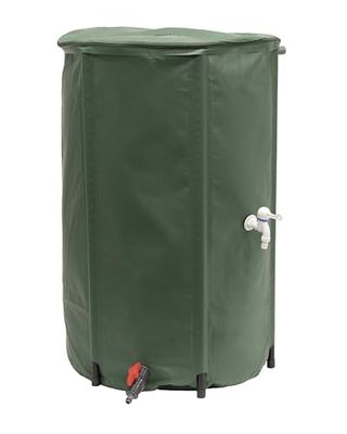 EDA - Mjuk och hopfällbar vattenbehållare 250 l - med nätfilter + 2 kranar - väderbeständig - Ø 60 x H 88 cm