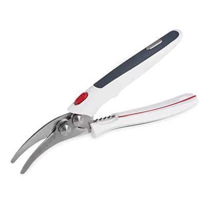 Zyliss E910039 Tesouras para frutos do mar, plástico/aço inoxidável, branco/cinzento, ferramenta de curta frutos do mar, peixe, caranguejo, lagosta, conchas, adequadas para máquina de lavar louça