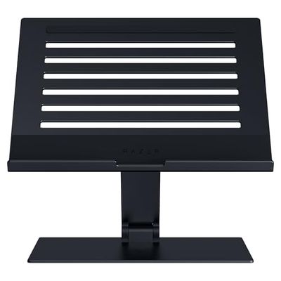 Razer Adjustable Laptop Stand - Ergonomic Height Laptop Stand Built For Laptops up to 18” inch (Height and Tilt-Adjustable, Durable Aluminum, Vented Design) Black