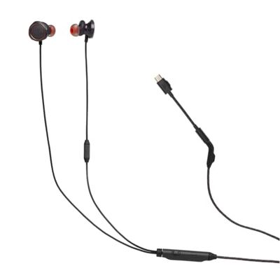 JBL Quantum 50 C Słuchawki Przewodowe Douszne do Gier z Mikrofonem z funkcją „Voice Focus” i Wyciszeniem, Adapterem USB C, Dźwiękiem JBL QuantumSURROUND, Kompatybilne z Wieloma Platformami, Czarne
