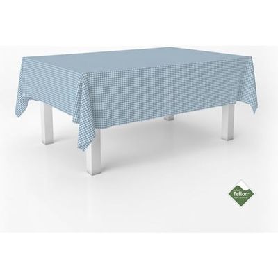 ECOMMERC3 Vichy Tafelkleed, vuilafstotend, rechthoekig, 140 x 140 cm, Vichy tafelkleed, extra zacht en waterdicht, blauw