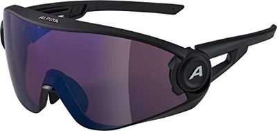 ALPINA Unisex - Vuxna, 5W1NG QV Sportglasögon, black matt/blue, One Size