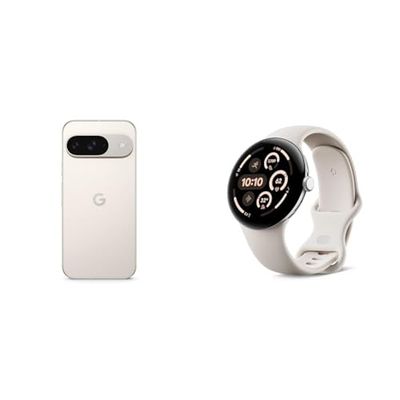 Google Pixel 9 - Smartphone Android sbloccato con Gemini, fotocamera avanzata, batteria con 24 ore di autonomia e display Actua da 6,3" - Grigio creta, 256GB + Watch 3