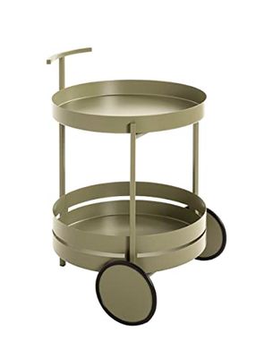 HAKU Möbel Serveringsvagn grön, Metall, metall - Storlek: H 62 cm x Ø 42 cm, Stil: Modern