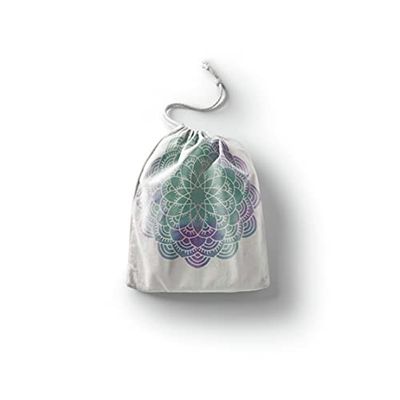 Bonamaison Imprimé Sacs de Coton avec Cordon, Sac D'Épicerie, Sac À Provisions, Réutilisables, Écologique, Pliable, Taille: 12x15 Cm