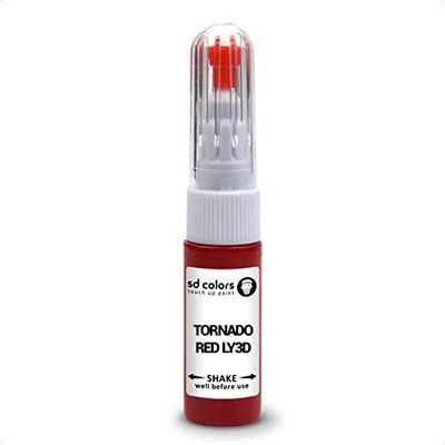 SD COLORS TORNADO RED LY3D compatible with VW/AUDI New Touch Up Paint Pen REPAIR KIT 20 ML SCRATCH CHIP BRUSH COLOR CODE LY3D TORNADO RED
