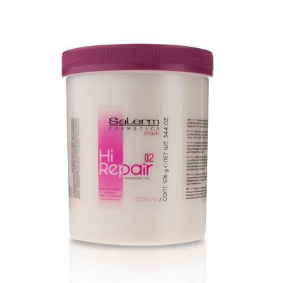 SALERM - Máscara reparadora de cabelo - Hi Repair Mask 02 - 1000 ml - Hidratação profunda cabelo danificado - Reparação e rejuvenesce - Melena mais brilhante e suave - efeito imediato