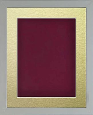 Frame Company Radcliffe Grey 14x11 with Plum BB and Gold Mount for 12x8