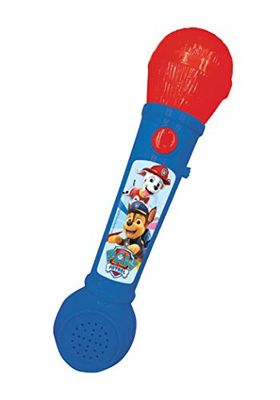Lexibook, La Pat'Patrouille, Microphone Lumineux pour Enfant, Jeu Musical, Haut-Parleur intégré, Effets Lumineux, mélodies de démonstrations incluses, Bleu/Rouge, MIC80PA