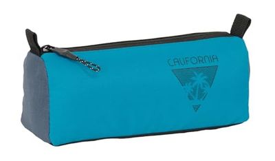 Safta BLACKFIT8 CALIFORNIA – Pencil Case, Recyclable Fabric, Children's Pencil Case, Child, Ideal for School Age Children, Comfortable and Versatile, Quality and Resistance, 21 x 7 x 8 cm, black/blue,