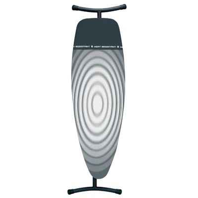Brabantia - Table à Repasser Taille D - pour Centrale et Fer Vapeur - Zone Résistante à la Chaleur - Plateau Extra-Stable - Réglage de la Hauteur Idéale - Titan Oval - 135x45cm