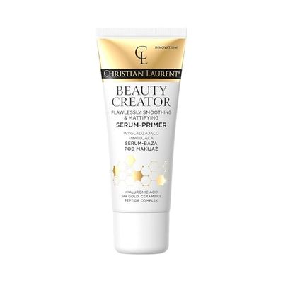 Christian Laurent Base de suero alisadora y matificante de Beauty Creator con ceramidas, péptidos y oro de 24 quilates, 30 ml
