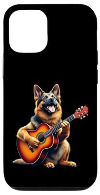 Funny German Shepherd Playing Guitar Design for Music Lovers Case for iPhone 12/12 Pro