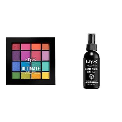 NYX Professional Makeup, Palette Ombretti Ultimate Shadow, Pigmenti pressati & Setting Spray, Formula fissante leggera a lunga tenuta, Finish matte, 60 ml