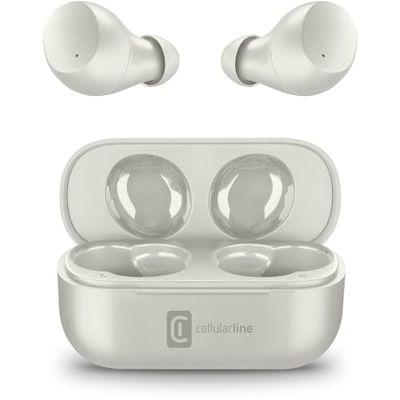 Cellularline Wink, universeel, Bluetooth 5.0, HiFi-stereo-oordopjes met oplaadetui, totale autonomie van 25 uur, 2 uur oplaadtijd, 10 meter bereik, grijs