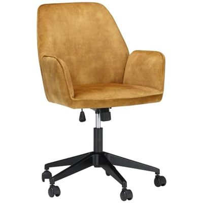 Robas Lund Raburg bureaustoel Ottawa, Curry, velours-look, zwart frame