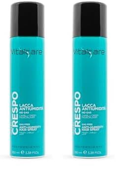 Vitalcare | Anticrespo - Lacca Capelli Antiumidità, per Capelli Crespi e Indisciplinati, Lacca per Capelli Ecologica, Fissaggio Naturale, Senza Gas, 100 Ml (Confezione da 2)