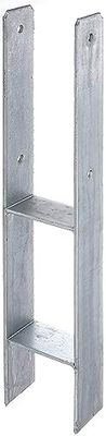 Alberts 203917 Suporte de poste em H, galvanizado a quente, largura livre 11 mm, altura total 600 mm, espessura do material 5 mm