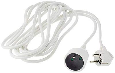 PremiumCord Cabo de extensão de 230 V com segurança infantil, cabo de alimentação, extensão Schuko, tomada de corrente tipo F, branco, 7 m