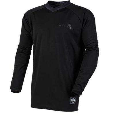 O'NEAL | Motocrosströja | Enduro Motorcykel | Passar för maximal rörelsefrihet, sydd armbågsskydd, andas | Jersey Element Classic | Vuxna | Svart | Storlek XXL