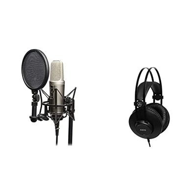 Rode Microphones Nt2-A Versatile Doppio Microfono A Condensatore A Diaframma Largo Da 1" Con Schema Polare Regolabile & Akg K52 Closed Back Cuffie, Nero