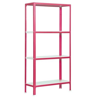 Simon Rack Livraria estante salão, 1600 x 800 x 300 mm, 4 alturas, estilo industrial, metal, rosa/branco - Simon Home