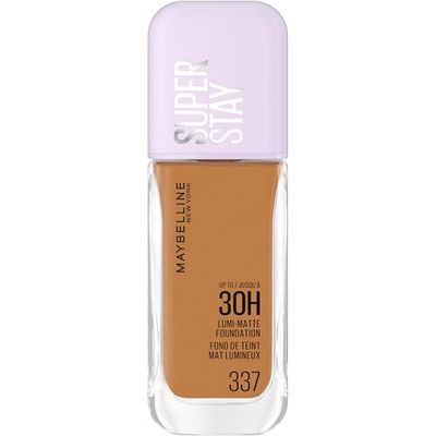 Maybelline New York Super Stay up to 30H Lumi-Matte Foundation, Medium-Full Coverage, Vegan Formula*, Amino Acids, Niacinamide, Vitamin E - Shade 337
