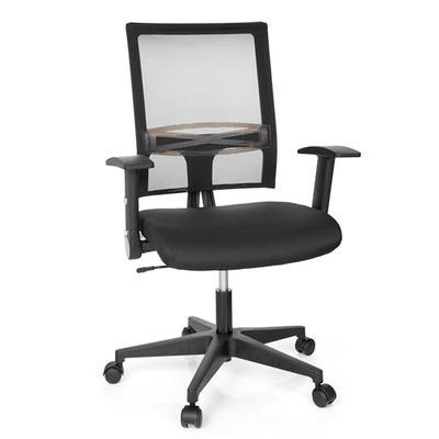 hjh OFFICE Krzesło biurowe/krzesło obrotowe Office R8 tkanina siatkowa czarna