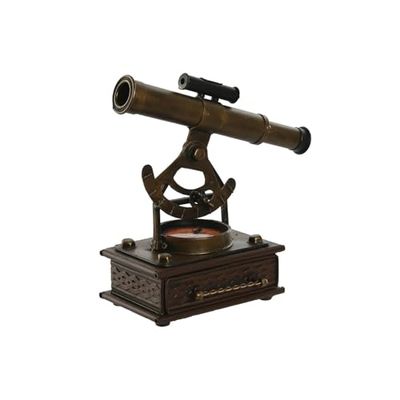 FIGURA METAL 21,5X11X22,5 TELESCOPIO BRONCE