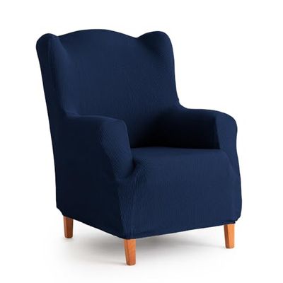 MAXIFUNDAS | Elastic Sofa Cover Wingback Armchair Blue - Extra Soft, Non-Slip and Elastic Sofa Cover - Elastic Sofa Cover Model Inca