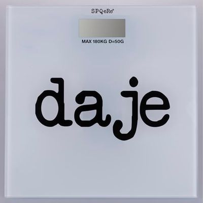 Digital personvåg, härdat glas, vit, S.P.Q.eRe